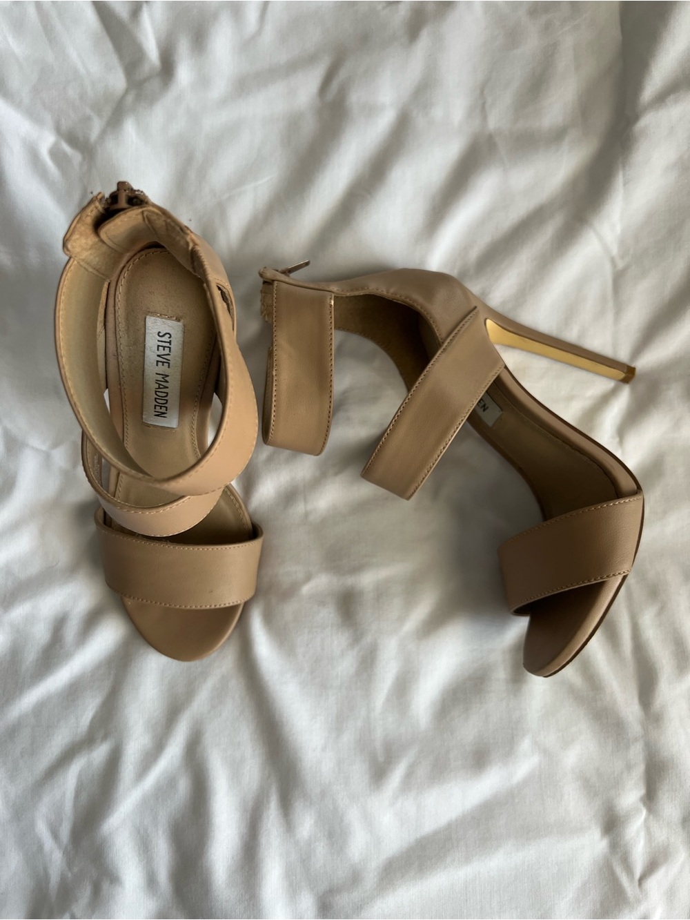 Steve Madden Beige/Tan Strappy High Heel Sandals